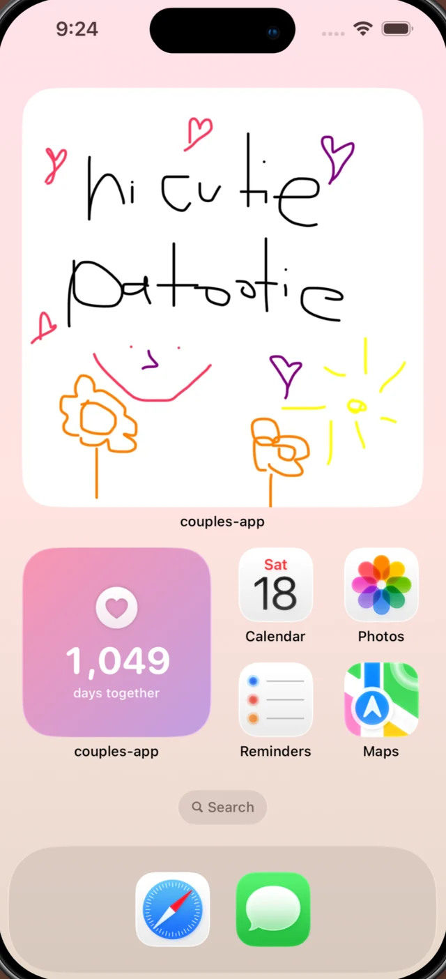 love letter home screen widget